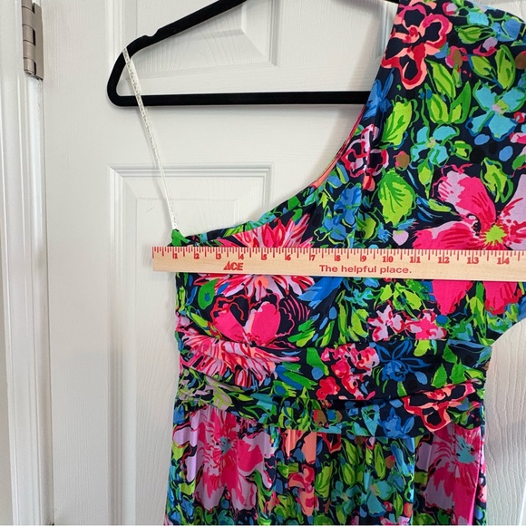 Lilly Pulitzer Niki One-Shoulder Maxi Dress Size S, NWT in Multi Festive Fantasy - Picture 4 of 8